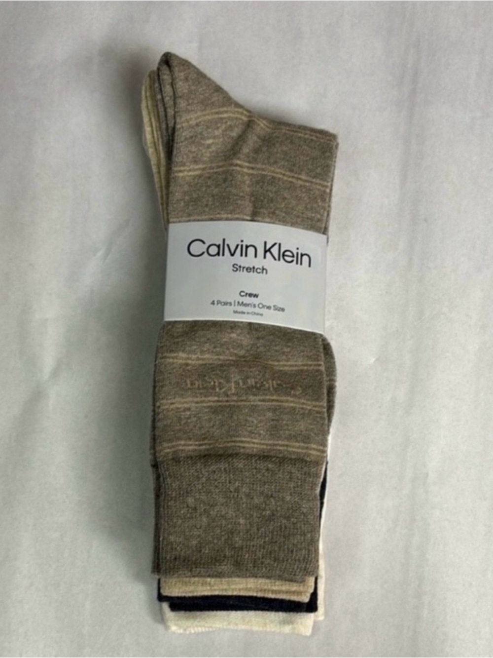 New Calvin Klein Socks 4 Pair Men’s Multicolor Casual Crew Socks Business Preppy